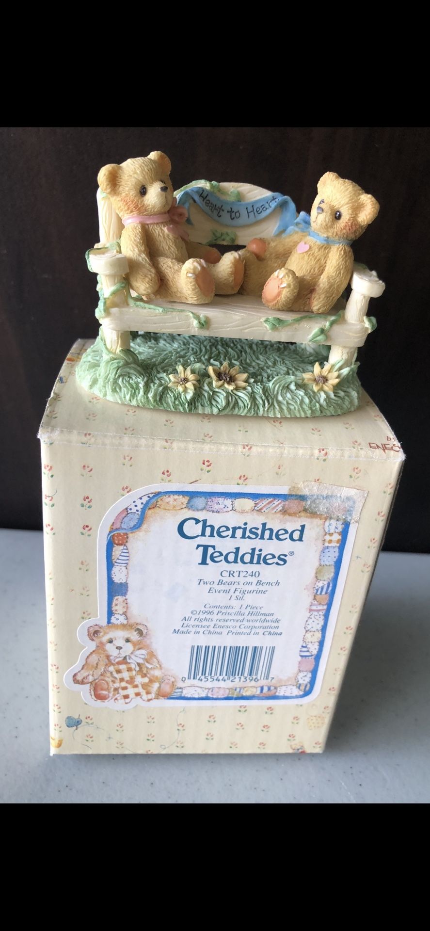 Cherished Teddies Two Bears On A Bench