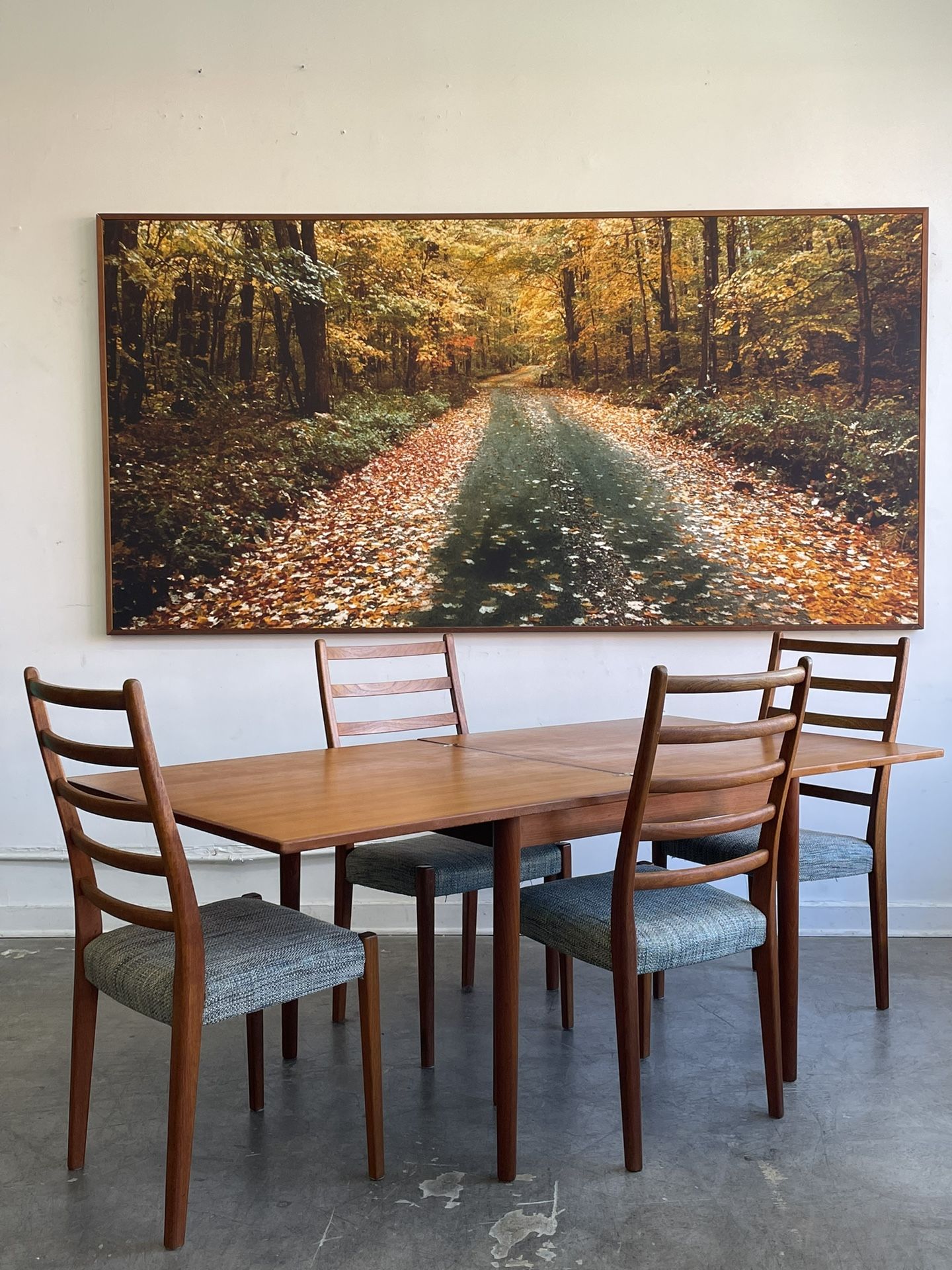 1960’s paired flip-top dining set by GP Farum and Svesgards