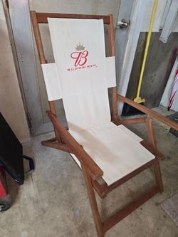 Budweiser Teak Reclining Beach Chair