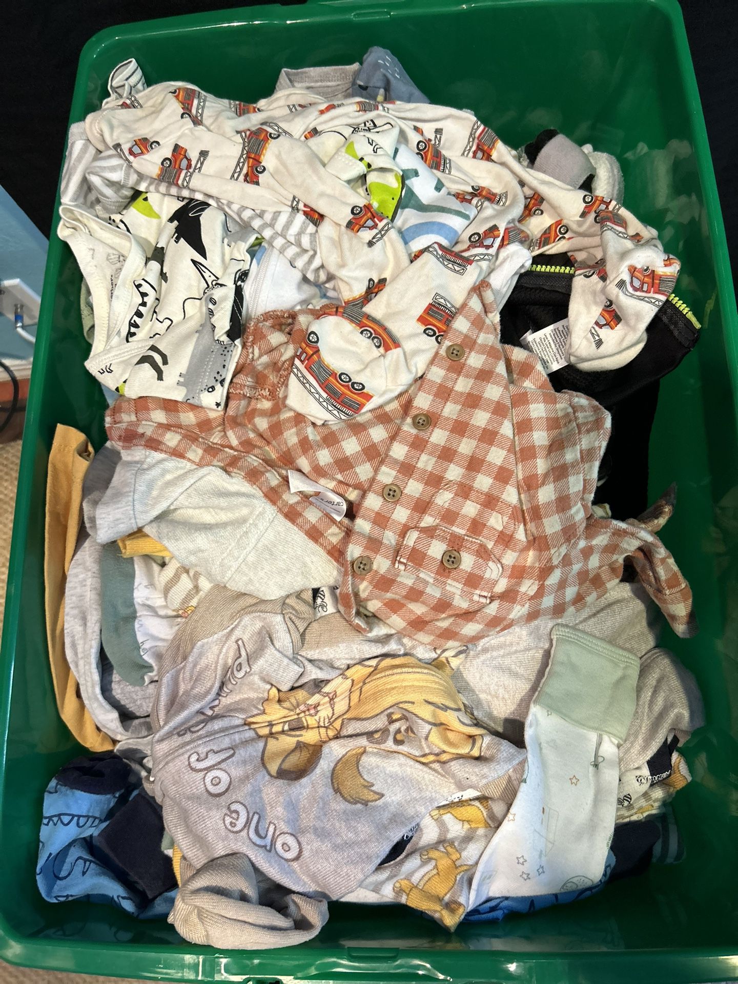 Box Full Of Boy Baby Clothes 