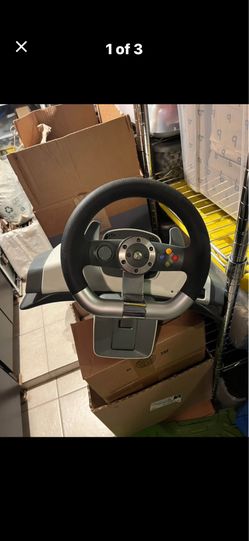 Xbox 360 racing steering wheel and pedals