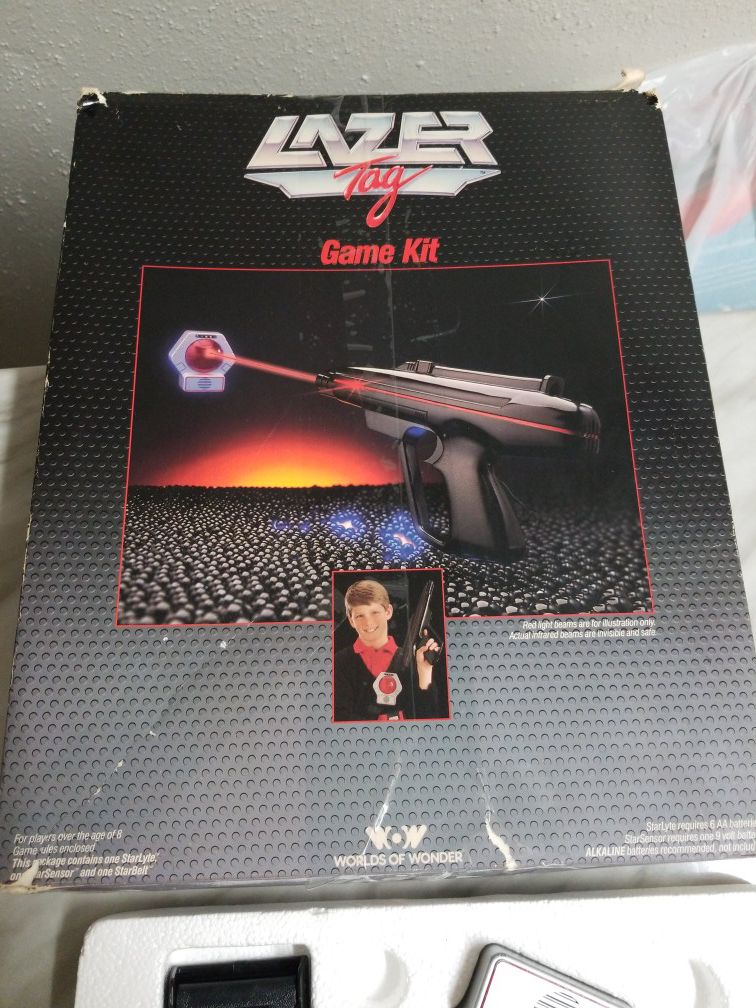 Vintage 1986 Original LAZER TAG Game Kit Worlds of Wonder with Original Box