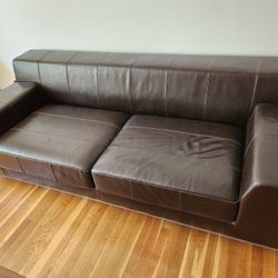 Leather Sofa, Dark Brown, IKEA