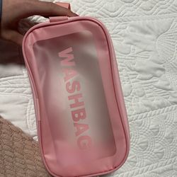 pink travel wash bag