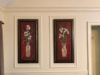 Set of 2 Floral Vase Paintings