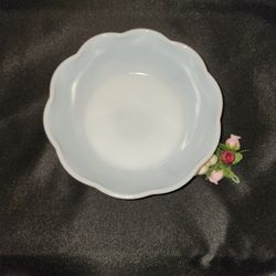 Vintage Milk Glass Ruffle Edge Bowl
