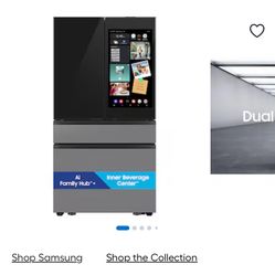 Brand New In Box Worth $3400!!! Samsung Bespoke AI Standard-Depth Family Hub 29-cu ft 4 -Door 36-in Wide Smart Compatible French Door Refrigerator