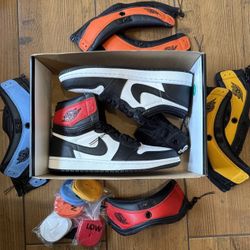 Nike Air Jordan 1 High OG Switch PE Size 7 Black Toe Friends & Family Sample