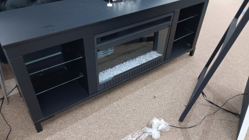 Black TV Stand With LED Lights