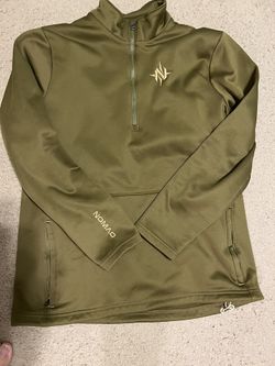Base Layer NoMad Olive 3/4 Zip: W/zipper Pockets, Size:Large