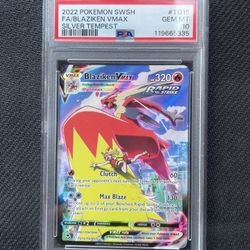 2022 POKEMON SWORD & SHIELD SILVER TEMPEST #TG15 FULL ART/BLAZIKEN VMAX PSA 10