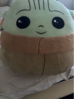 Star Wars Squishmallows The Mandalorian Grogu Baby Yoda Plush Pillow