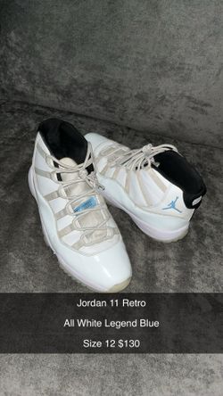 Jordan 11 Retro All White Legend Blue