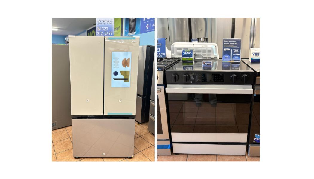 Samsung Family Hub Refrigerator and Electric Stove with Air Fry Package