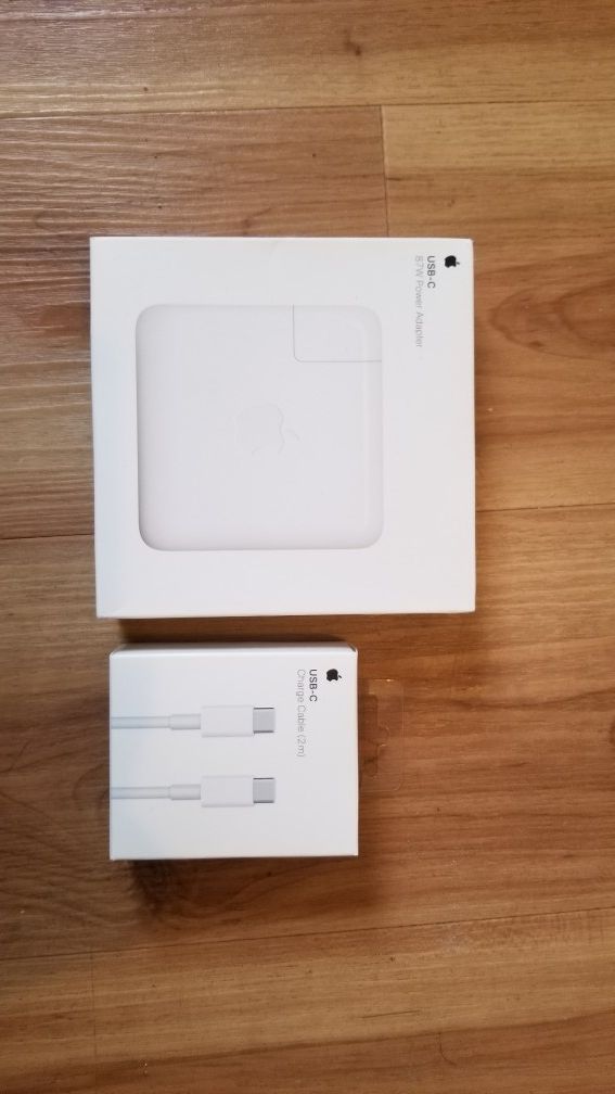 Apple 87 Watt USB C Power Adapter & USB C Cable for MacBook iPad Pro