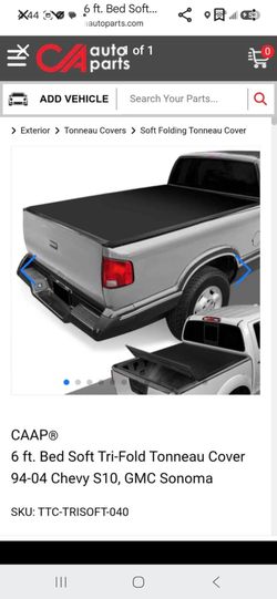 DNA Motoring Truck Bed Soft Tri-Fold Adjustable Tonneau Cover Compatible with 94-04 S10 / Sonoma 6 Feet Fleetside Bed, TTC-TRISOFT-040