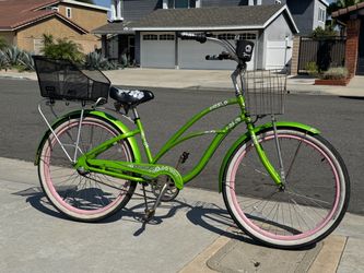SAVE $731 Electra 3 speed women’s 26 inch cruiser beach bicycle green bontrager rack basket step thru front rear wire