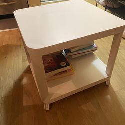 Small White Coffee Table On Wheels 