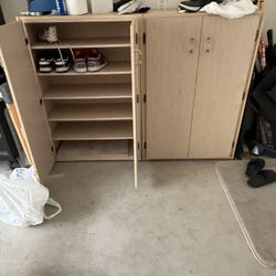 Used Shoe Rack With Doors! $15 Each
