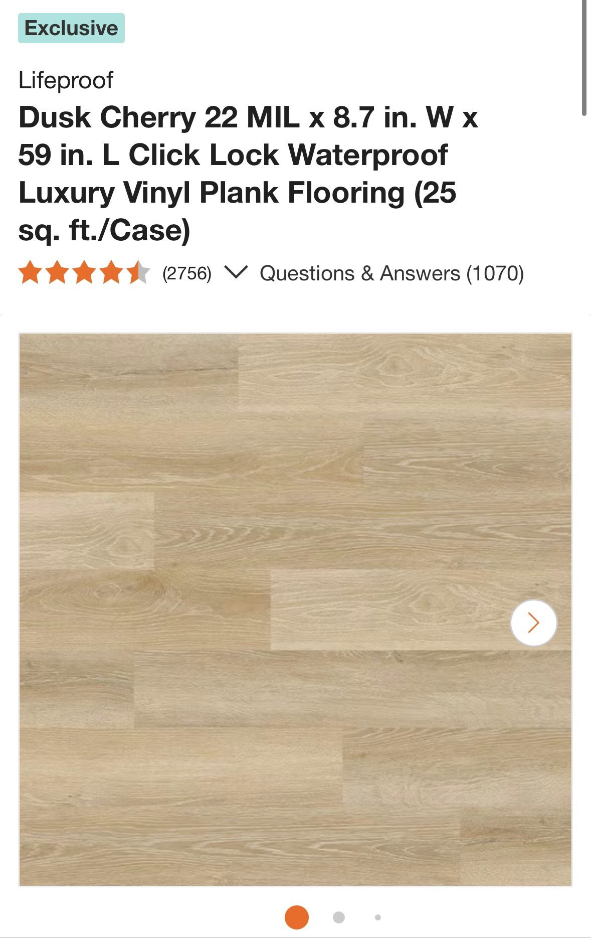 Lifeproof 22 Mil Waterproof 59” Vinyl Plank - Oak - $66/case