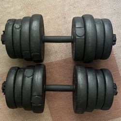 Adjustable Dumbbells Set (2x 16 lb) – Compact Home Gym Weights