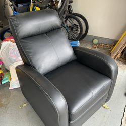 Black Faux Leather Manual Recliner