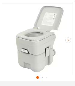 5.3 Gal. Gray Portable Toilet No Leakage Outdoor Camping Flush Toilet with Waste Tank
