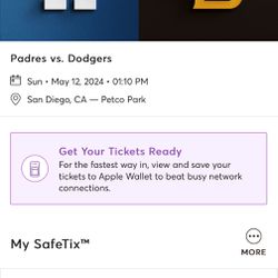 Padre Dodger Game (Mothers Day) Sunday 