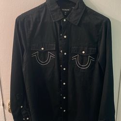 True religion button up size S 