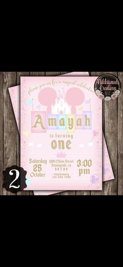 Disneyland Birthday Party Invitations