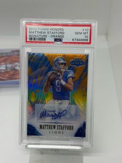 Matthew Stafford 2020 PSA 10 Honors Signature Orange 3/5 *READ DESCRIPTION*