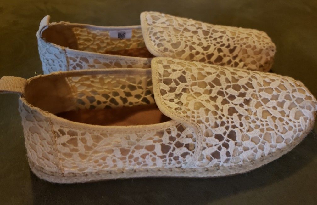 TOMS Cream CLOUDBOUND ALPARGATA SLIP-ON - WOMEN'S 8.5