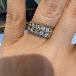 14K white gold natural diamonds very nice Ring band