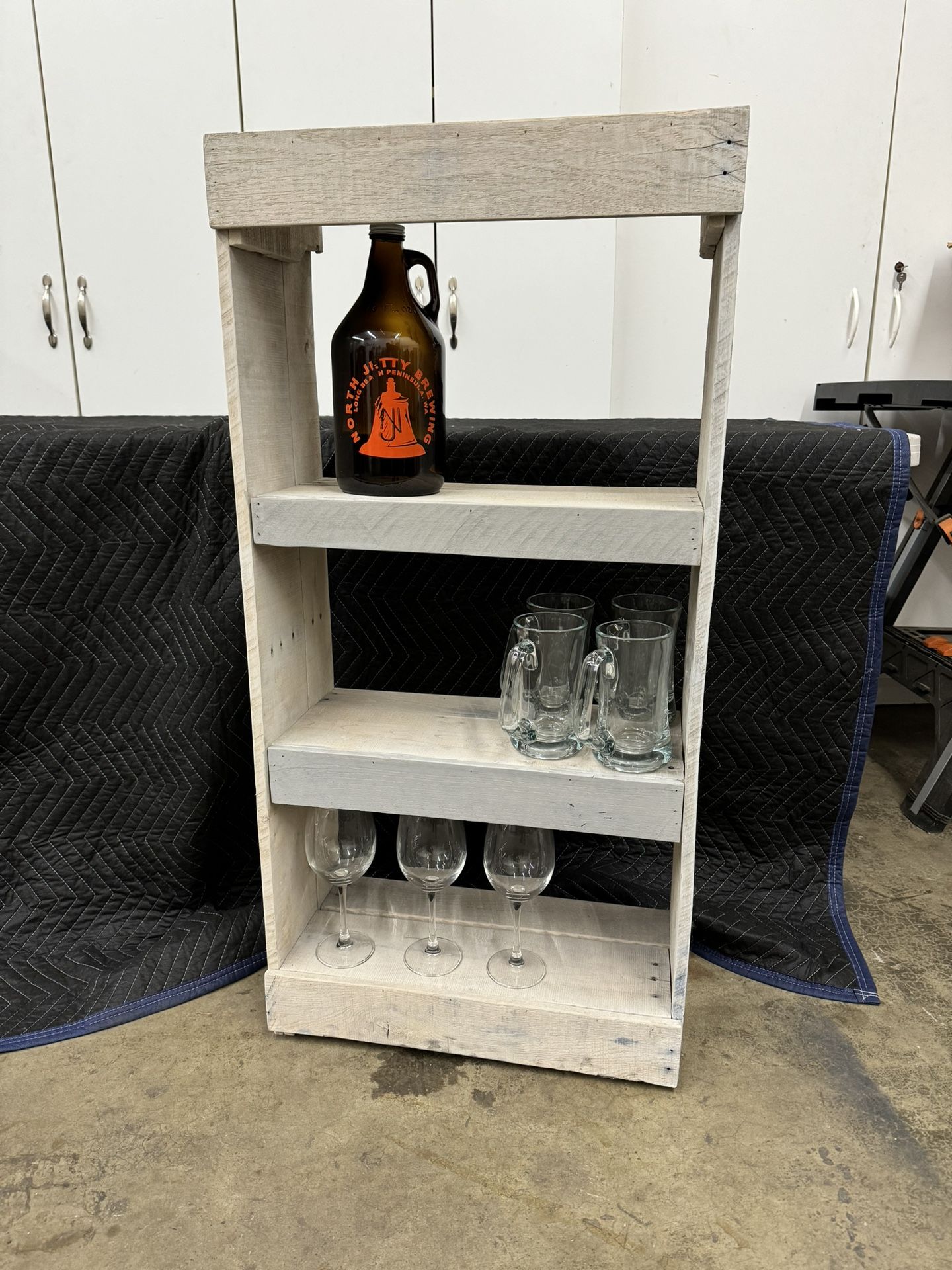 Handcrafted Rustic Pallet Wood Shelving Unit