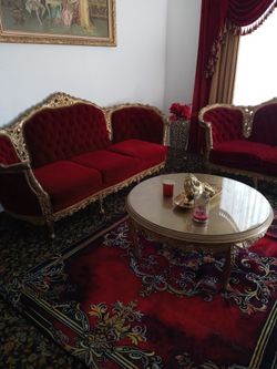 Vintage Furniture Burgundy And Gold