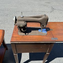 Classic Montgomery Ward Sewing Machine Model 30 Built Into Table 