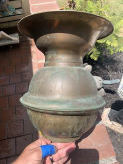Brass Spittoon Vintage Used 12” 