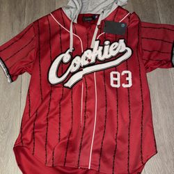 Cookies Puttin In Work Red Hooded Baseball Jersey