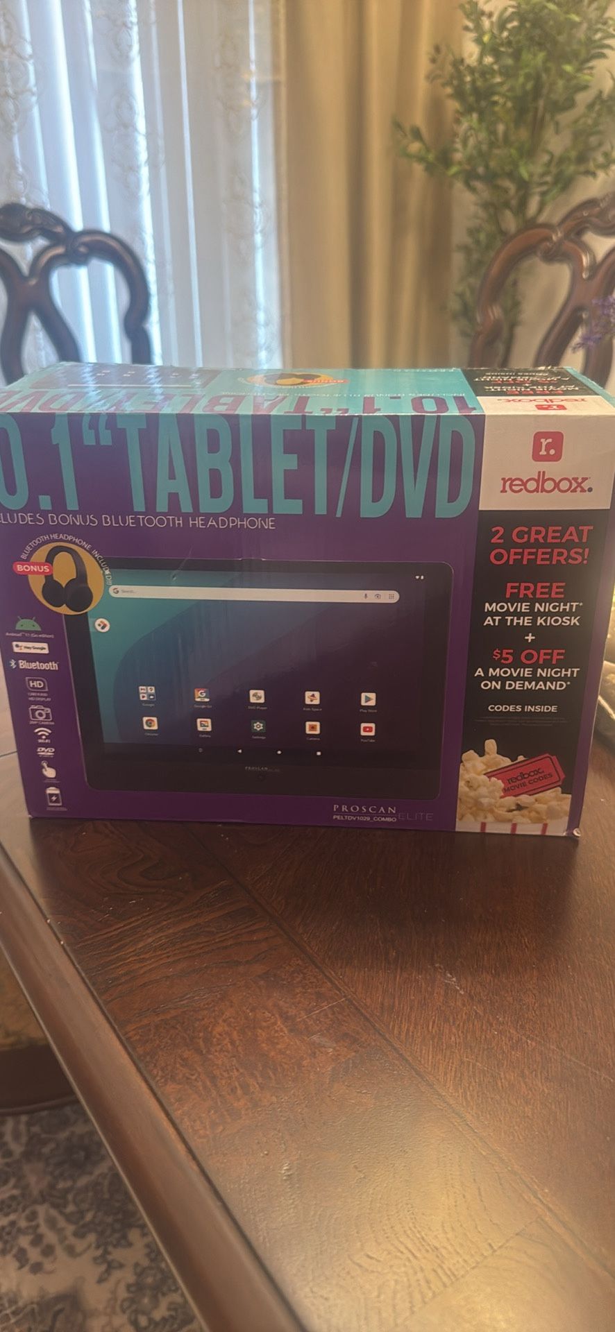 Proscan Elite 10.1" Tablet/Portable DVD Combo With Bluetooth Headphone