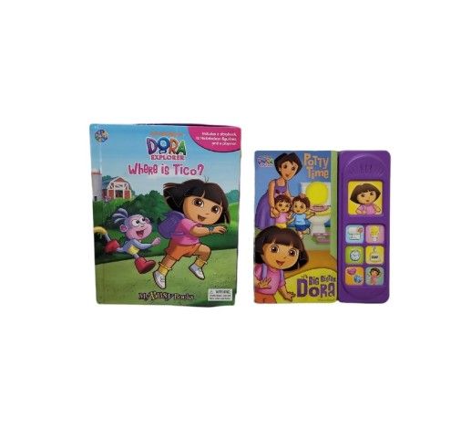 DORA THE EXPLORER Set Of 2 Books Potty TimeBig Sister Dora & Where is Tico?
