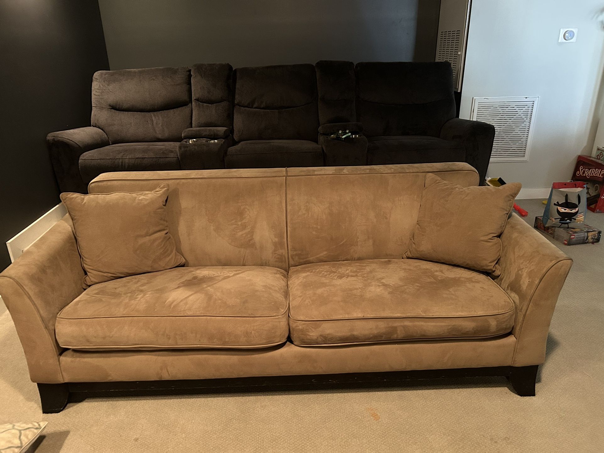 Potty Barn Tan Suede Couch