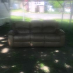 Double Recliner leather Couch 