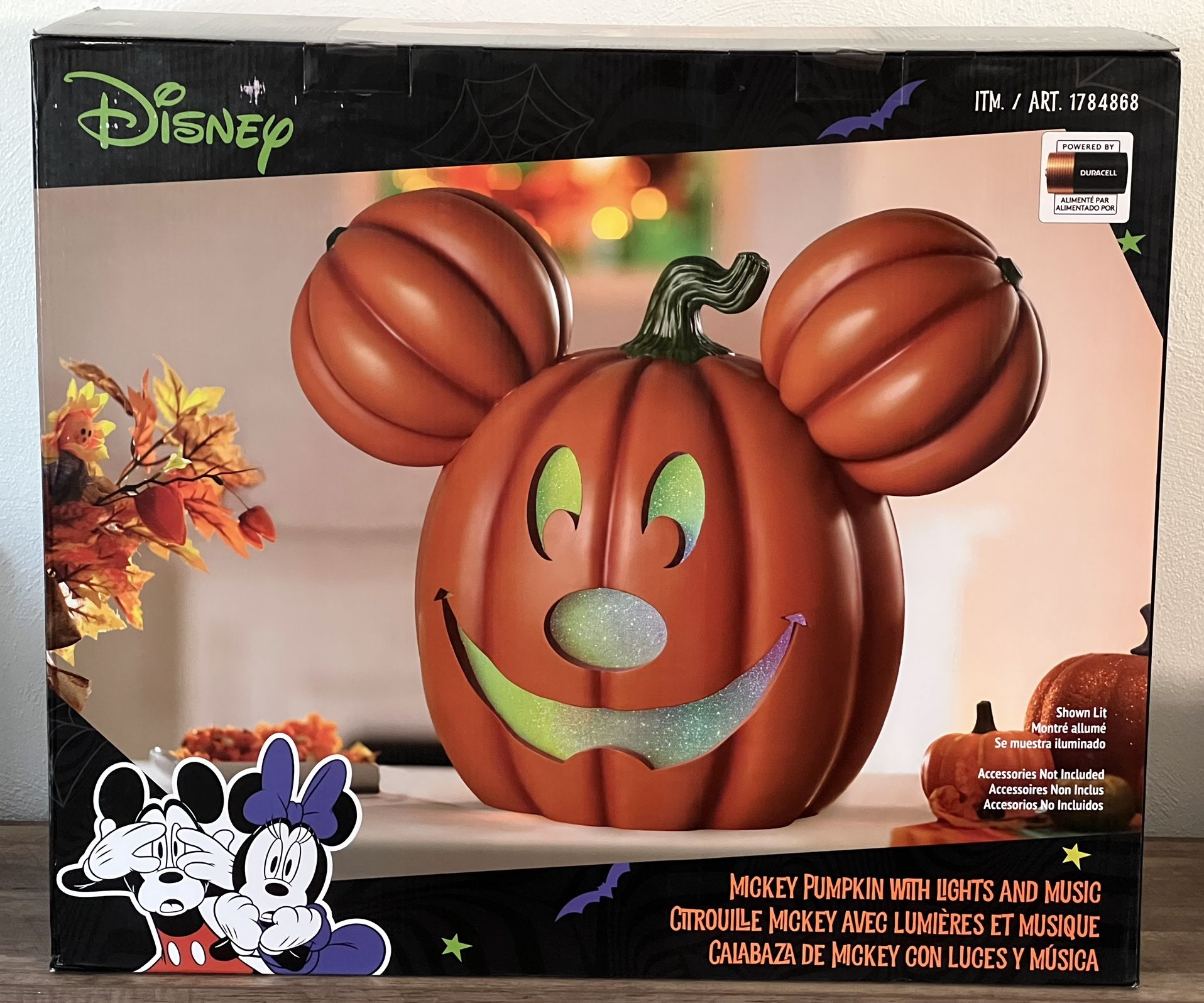 NIB Disney Mickey Mouse 20” Jack-o-Lantern Lights Music 2024 Costco Halloween