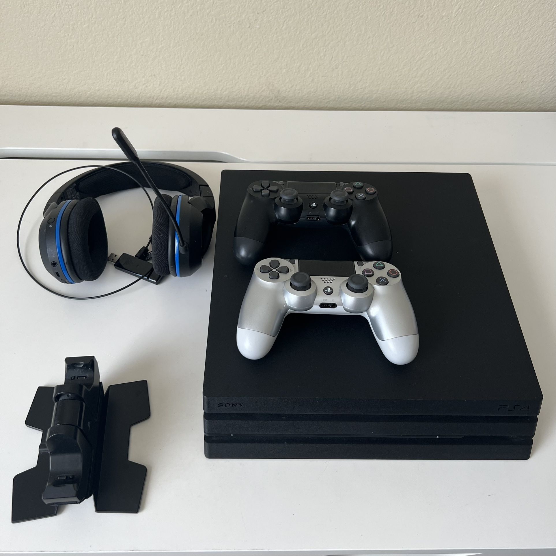 PS4 Pro, Controllers, and Wireless Headset