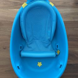 Skip Hop Baby Bath Tub, 3-Stage Smart Sling Tub, Moby, Blue