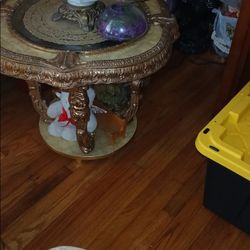 Antique Side Table & Matching Coffee Table