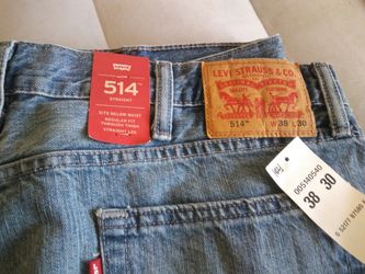 Brand NEW!! Levis 514 Size 38X30 Levi Blue Jeans Straight