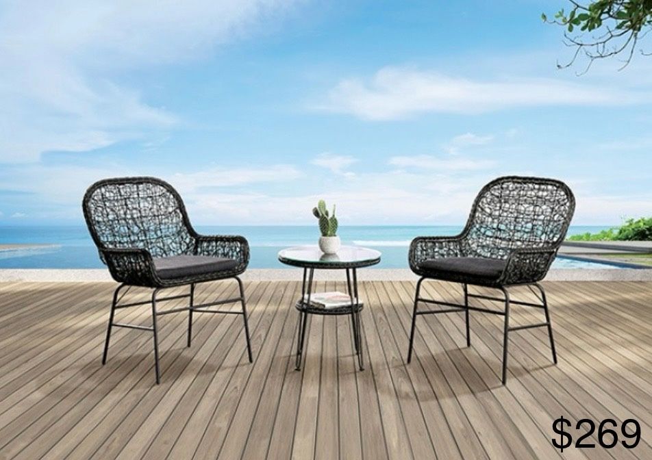 3 Pc Outdoor Patio Furniture Set