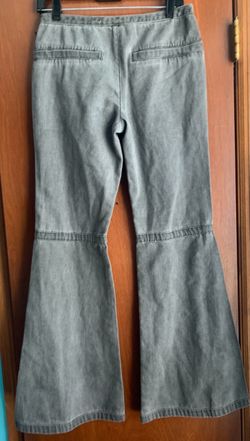 Gray Flare Leg Denim Pants