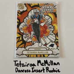 Tetairoa McMillan Carolina Panthers WR Donruss Short Print Insert Rookie Card. 